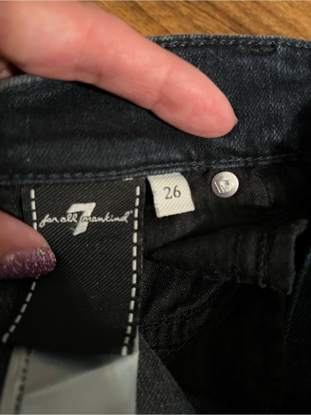 7 For All Mankind Dark Wash Bootcut Jeans Size 26 - Picture 3 of 5